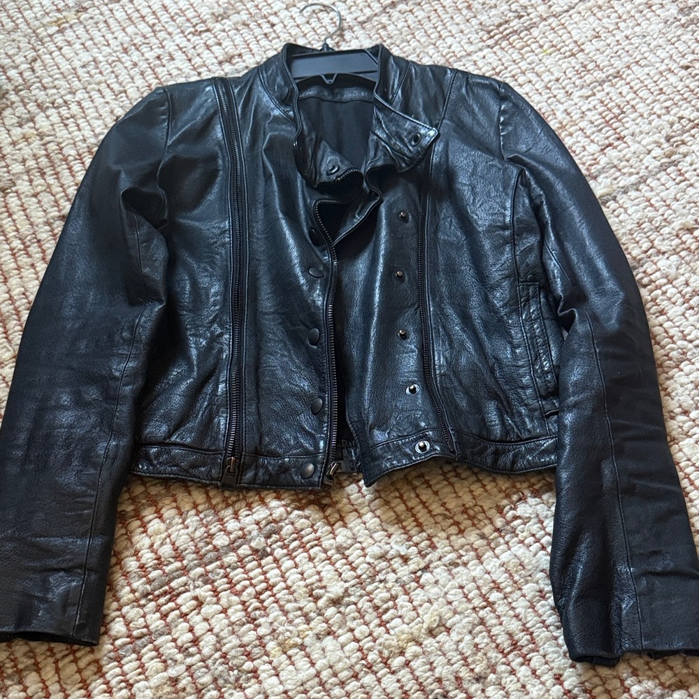Levi’s Capital E Black Genuine Leather Women's Moto Jacket size S
